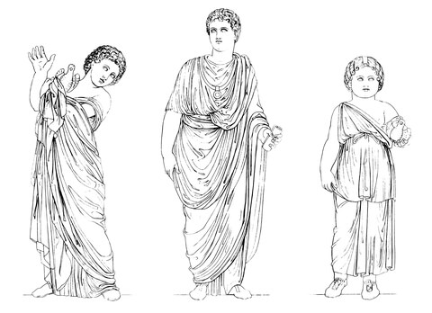 Roman Youth And Children Coloring Page